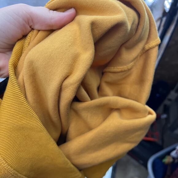 Dutch Bros Coffee Sweater Small Yellow Sweatshirt Fleece Logo Crew Neck Unisex - Picture 7 of 9